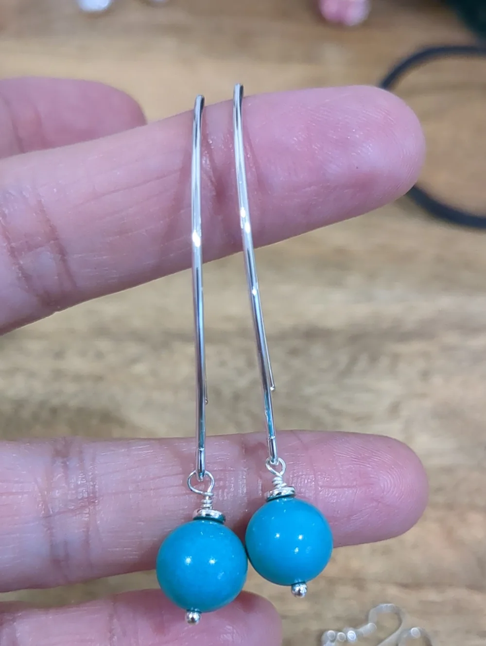 LUNA NORTE Bundle Turquoise Bead & Freshwater Pearls Dangle Earrings